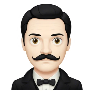 james march, american horror story, black hair, even peters, moustache,  sticker