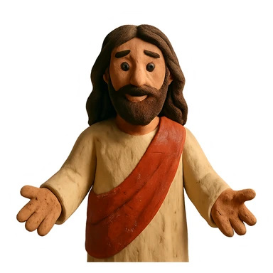 claymation style Jesus sticker