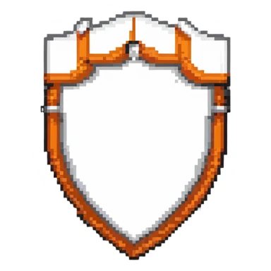 Minimalist HTML5 logo with simplified shield shape in orange and white sticker