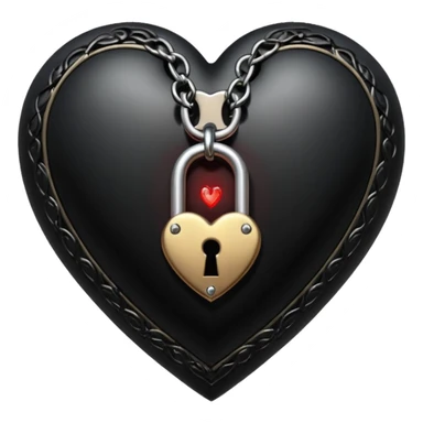 goth heart with a gothic heart lock sticker