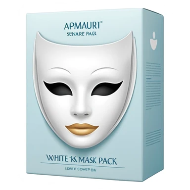 a beauty producd box of skincare white mask pack sticker
