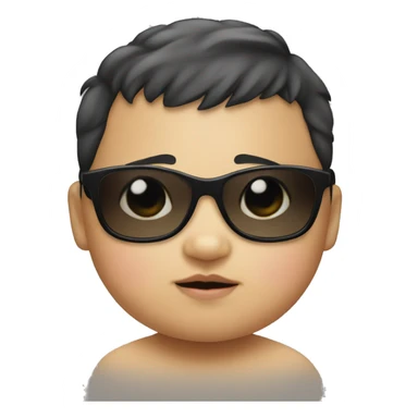 Fat Asian baby with sunglasses sticker