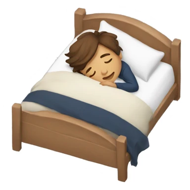 Brown hair boy sleeping in bed sticker