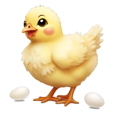 baby chicken with egg shell sticker