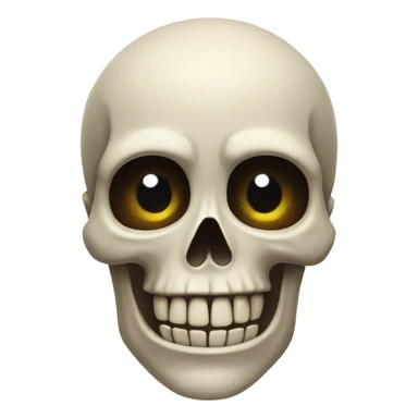 A skull emoji and the pleading face emoji combined sticker