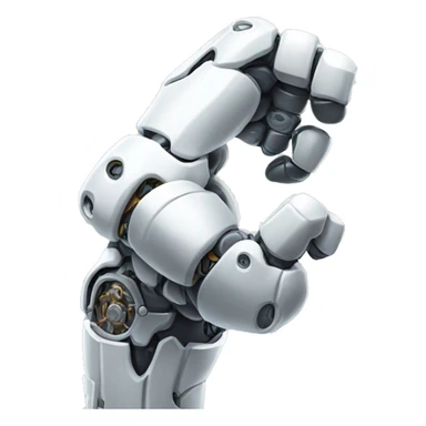 white mechanical cyborg bicep flexing sticker