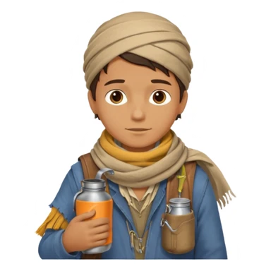 Boy + scarf + canteen,Desert Nomads. sticker