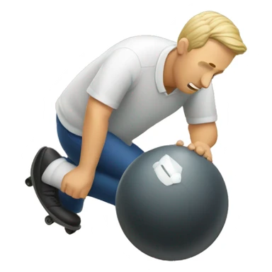 Man rolling a lawn bowl  sticker