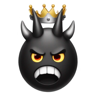 black devil emoji face with crown  sticker
