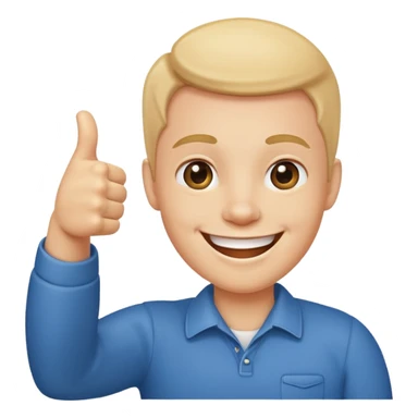 cheerful thumbs up with a big smile sticker