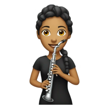 female clarinet player sticker