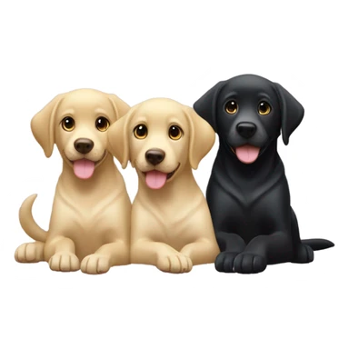 Black Labrador retriever with blonde haired girl and long black haired  boy sticker
