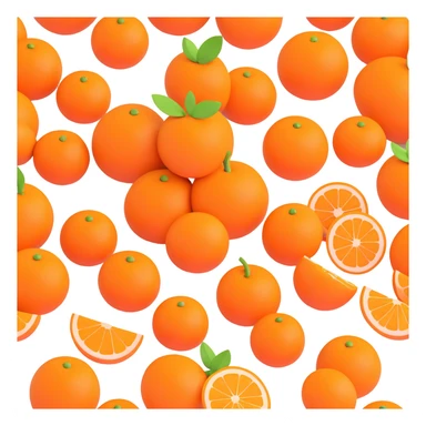 simple orange fruit, 3D with soft shadows, no text sticker