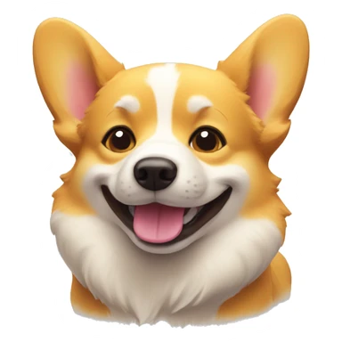 yellow happy corgi sticker
