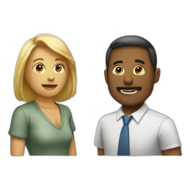 two people discussion sticker