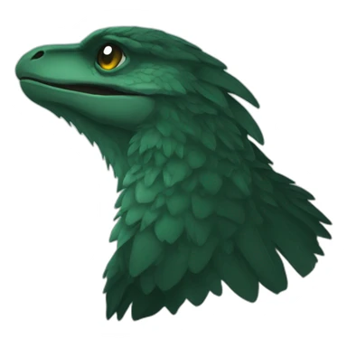 dark green raptor head sleep sticker