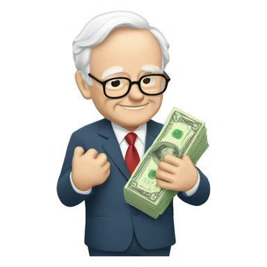 warren buffett hugging money sticker