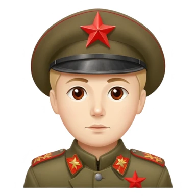 Red Army soldier from 1918 with budenovka hat and red star, Russian Civil War era sticker