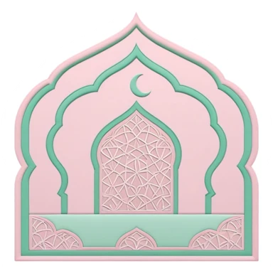 islamic Muslim prayer mat light pink and mint sticker