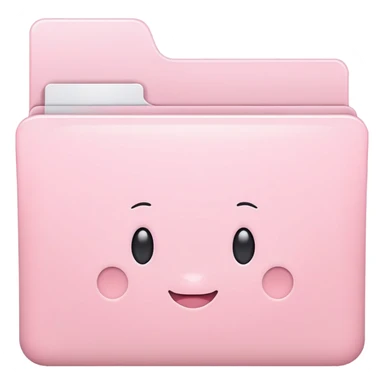 Mac folder icon in very light pastel baby pink color, soft pale pink sticker
