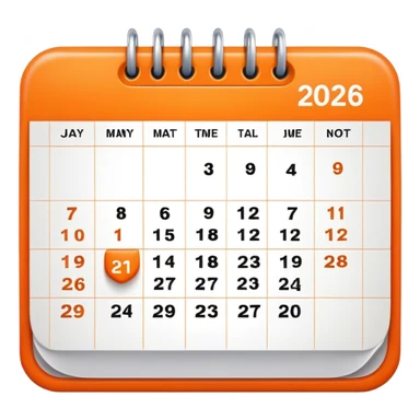 Orange calendar sticker