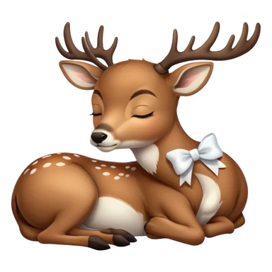 Deer with a white bow sleepy sticker