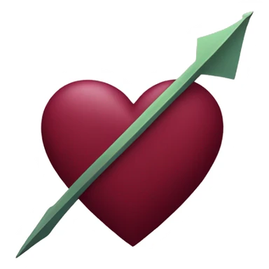 Double Burgundy Heart with Arrow sticker