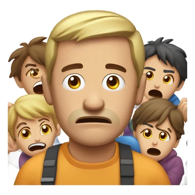 stressed out guy with kids sticker