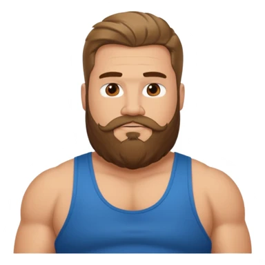 Long hair fat muscle men with beard in tank top sticker