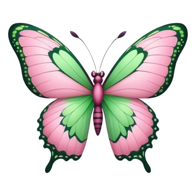 Pink and green butterfly  sticker
