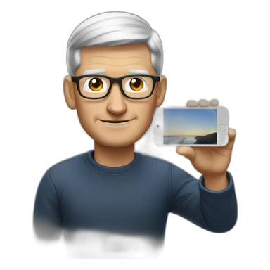 Tim cook taking photo sticker