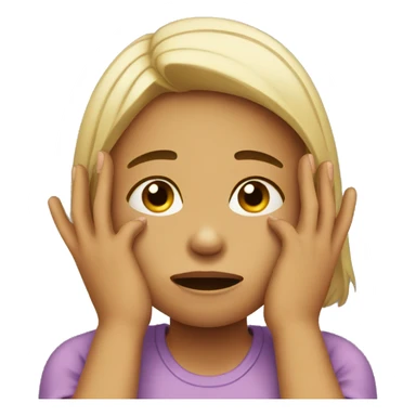 girl crying with hand on face  sticker