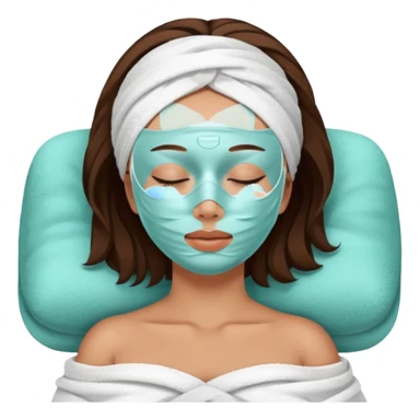 Lady with face mask spa beauty full face relaxing sticker