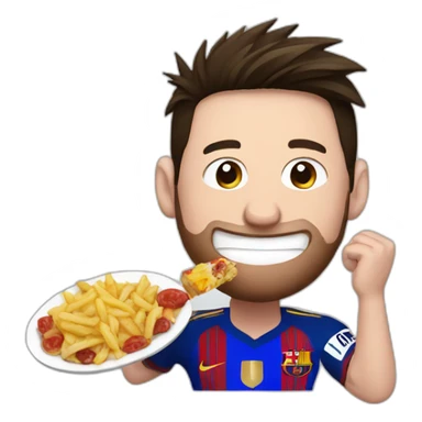 Messi comiendo sticker