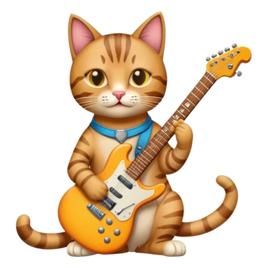 Cat with electric guitar sticker