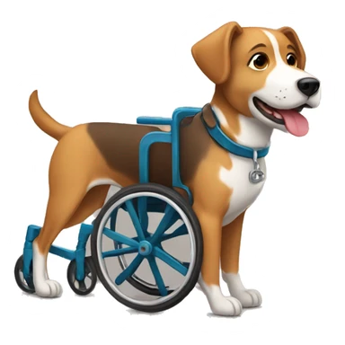 Brown and light brown Dog with a wheelchair sticker