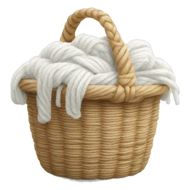 Basket of white wool yarn sticker