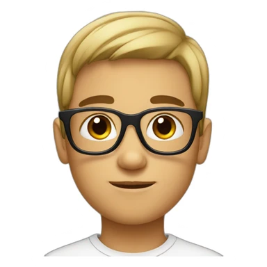 Boy with black glasses without gel hairs  sticker