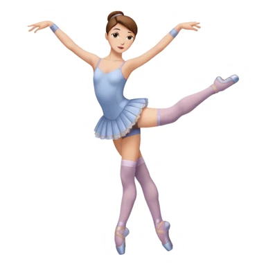 Ballet dancer in over the knee socks and brown hair sticker