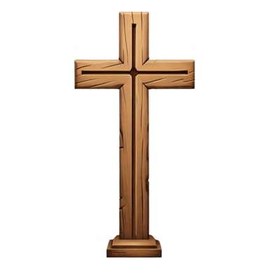 wooden christian cross no base sticker
