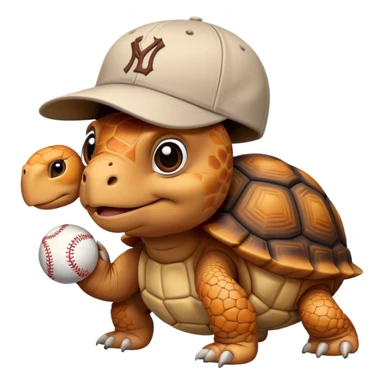 Make a yam tortoise wearing baseball cap sticker