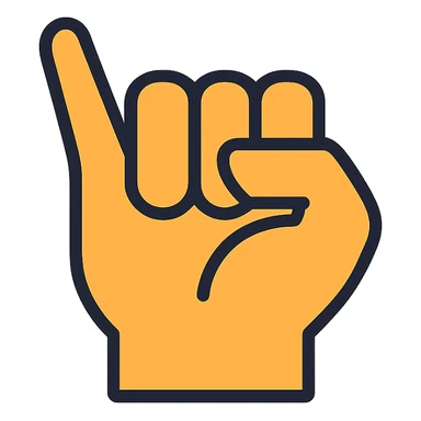 stylized icon of a fist with the pinky finger pointing outward, minimal design sticker