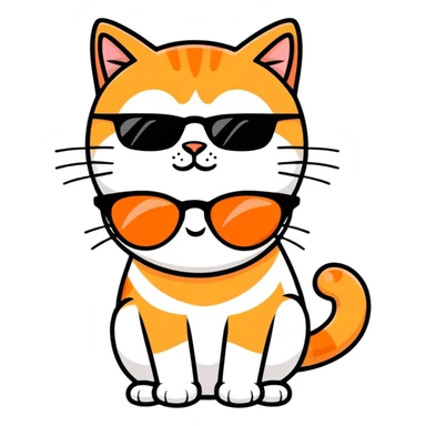 Orange Cat with Sunglasses sticker