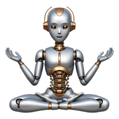 a stiff robot that tries to do yoga sticker