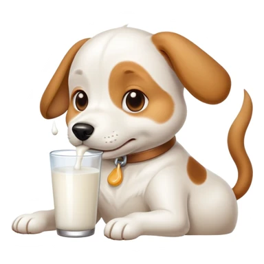 dog with milk sticker