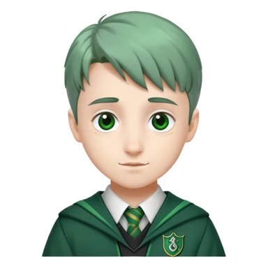 Student wearing Hogwarts Slytherin uniform with green and silver colors sticker