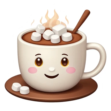 white cup with cocoa and marshmallows sticker