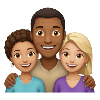 Black man with two women sticker