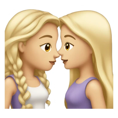 two girls kissing and one is blonde and one is brunette sticker