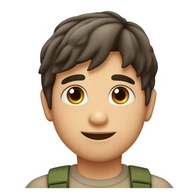 niño de 6 años gordito con pelo moreno medio medio largo, con las orejas grandes los ojos marrones y dos marcas de picadura de mosquito en el cachete izquierdo   sticker